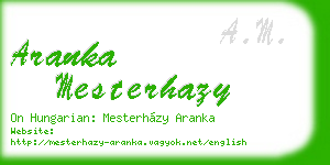 aranka mesterhazy business card