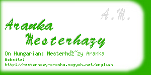 aranka mesterhazy business card